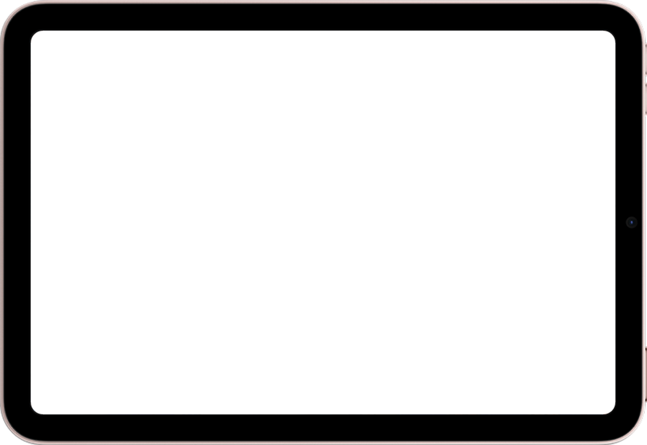 iPad device frame mockup with blank screen