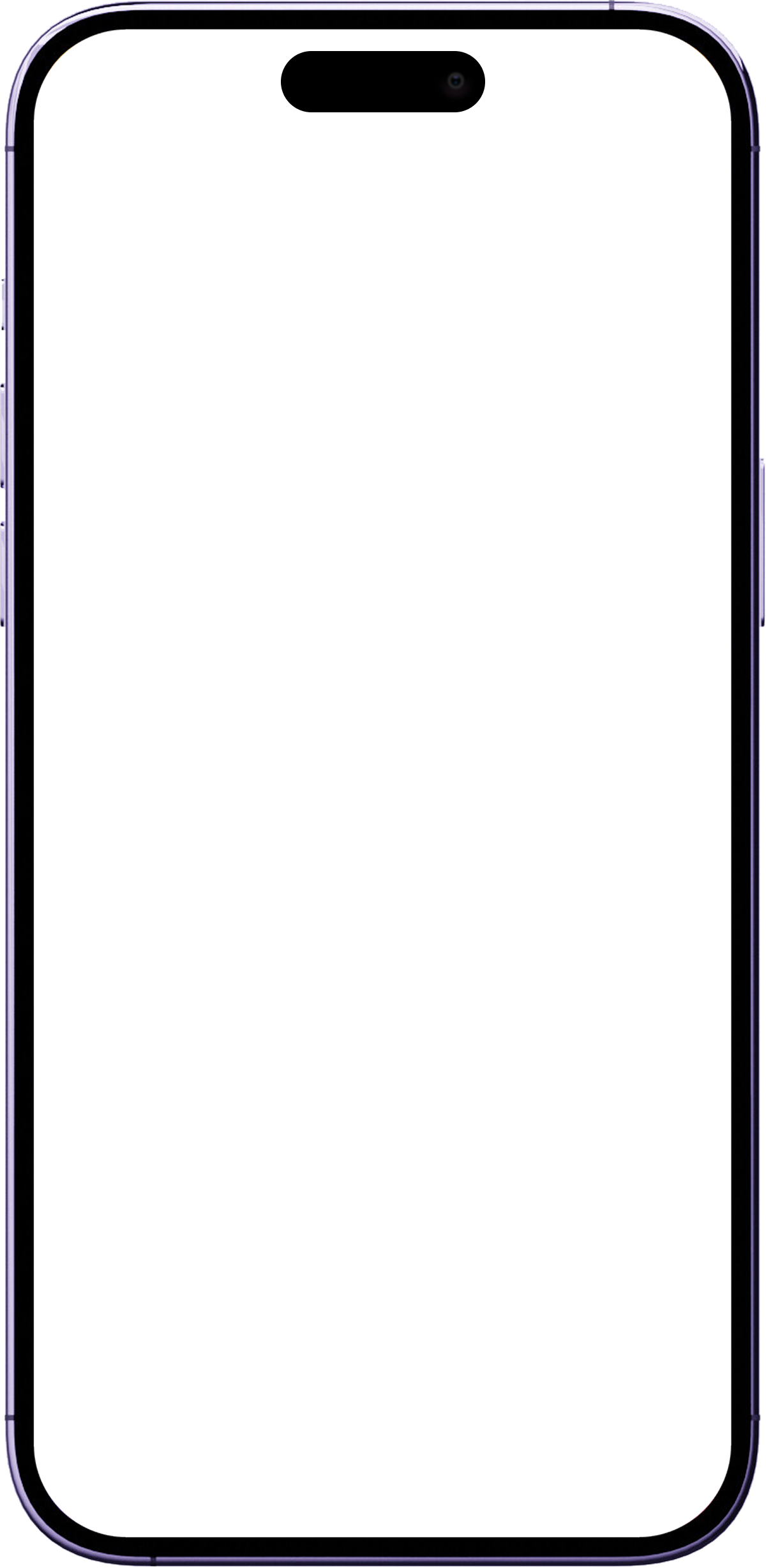 iPhone device frame mockup with blank screen